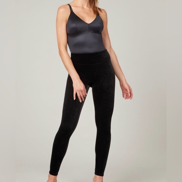 SPANX Pants - Spanx NWT Velvet Legging High Waisted Tummy Control Stretchy Black Medium